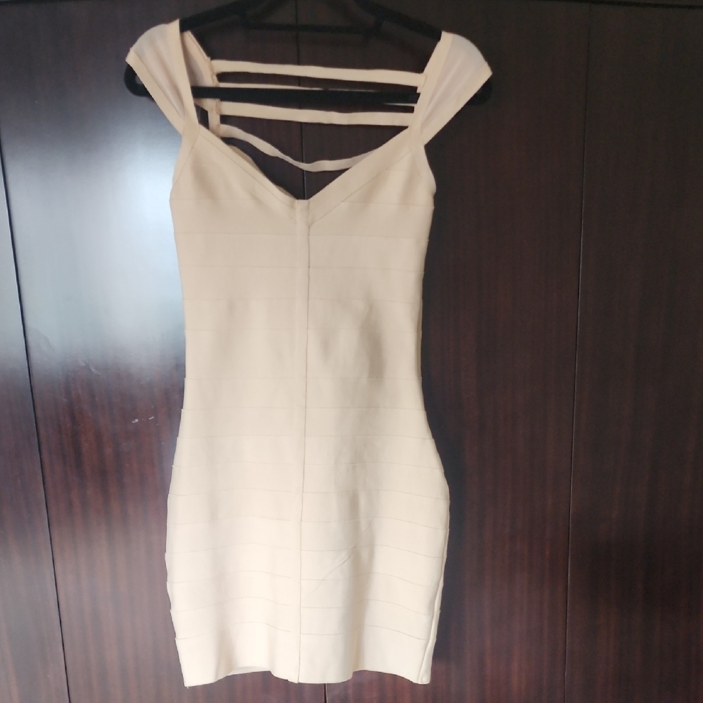 WOW Couture Cream Mini Bandage Dress